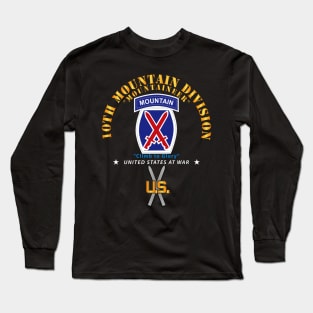 10th Mountain Division w SKI Branch Long Sleeve T-Shirt